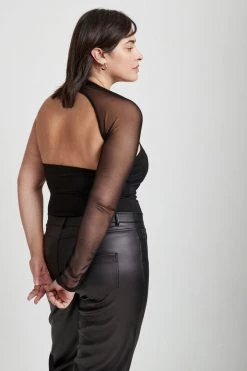 Marcella Manhattan Mesh Sleeve Top New Arrivals