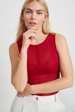 Marcella Eva Sheer Sleeveless Top