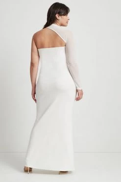 Marcella Cocktail Manhattan Mesh Sleeve Gown