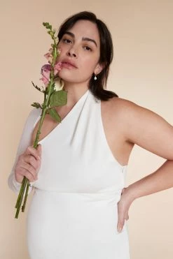 Marcella Cocktail Manhattan Mesh Sleeve Gown