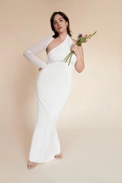 Marcella Manhattan Mesh Sleeve Gown