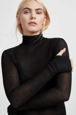 Marcella Eloise Sheer Turtleneck Tops & Tunics