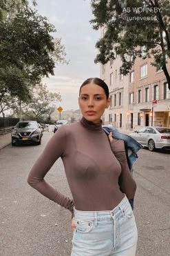 Marcella Eloise Sheer Turtleneck Tops & Tunics