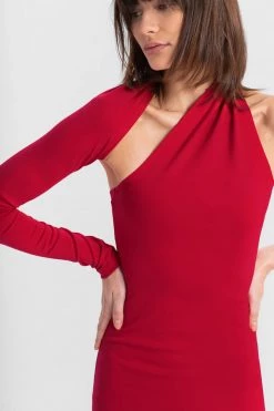 Marcellamoda Manhattan One Shoulder Midi Dress Dresses