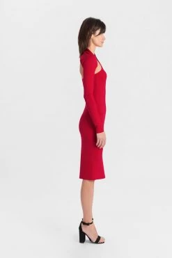 Marcellamoda Manhattan One Shoulder Midi Dress Dresses