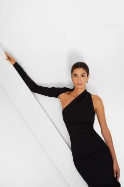 Marcellamoda Dresses Manhattan One Shoulder Midi Dress