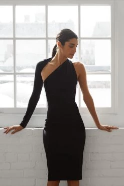 Marcellamoda Dresses Manhattan One Shoulder Midi Dress