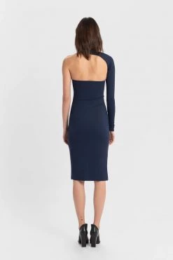 Marcellamoda Manhattan One Shoulder Midi Dress Dresses
