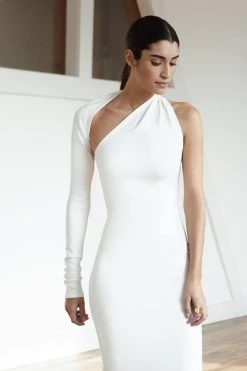 Marcellamoda Manhattan One Shoulder Midi Dress Dresses