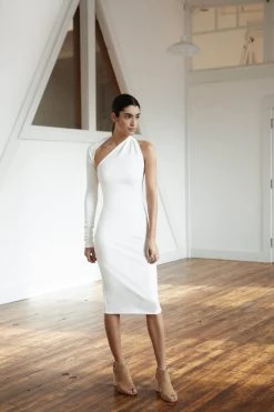 Marcellamoda Dresses Manhattan One Shoulder Midi Dress