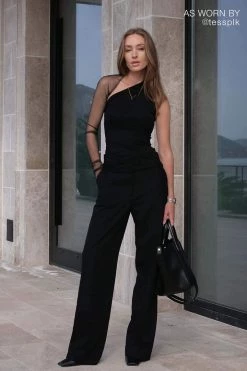 Marcella Manhattan Mesh Sleeve Top New Arrivals